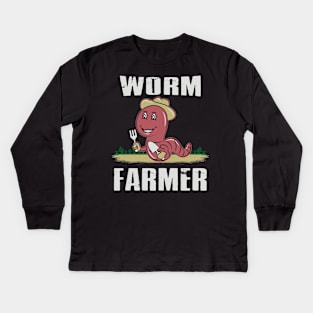 WORM FARMING: Worm Farmer Kids Long Sleeve T-Shirt